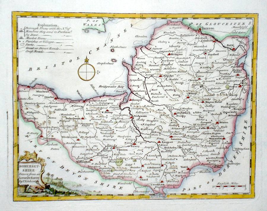 Antique Maps of Somerset