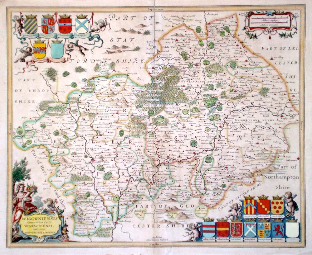 Antique Maps of Worcestershire